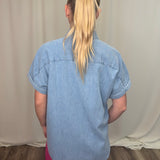 Stretch Cap-Sleeve Shirt