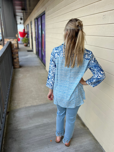 Blue Dot Back Shirt