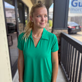 Emerald SSlv Collar Top