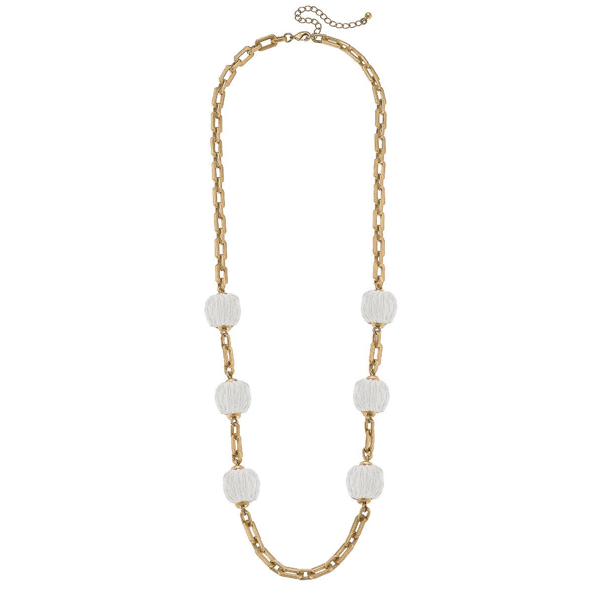 St. Barts Raffia Chain Link Necklace