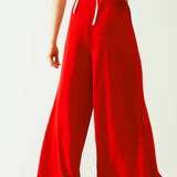 Red wide leg Pants