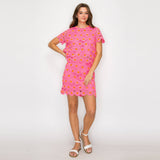 Pink Daisy Lace Top with Bow