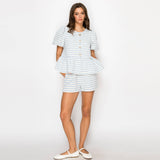 Sky blue & White Summer Shorts