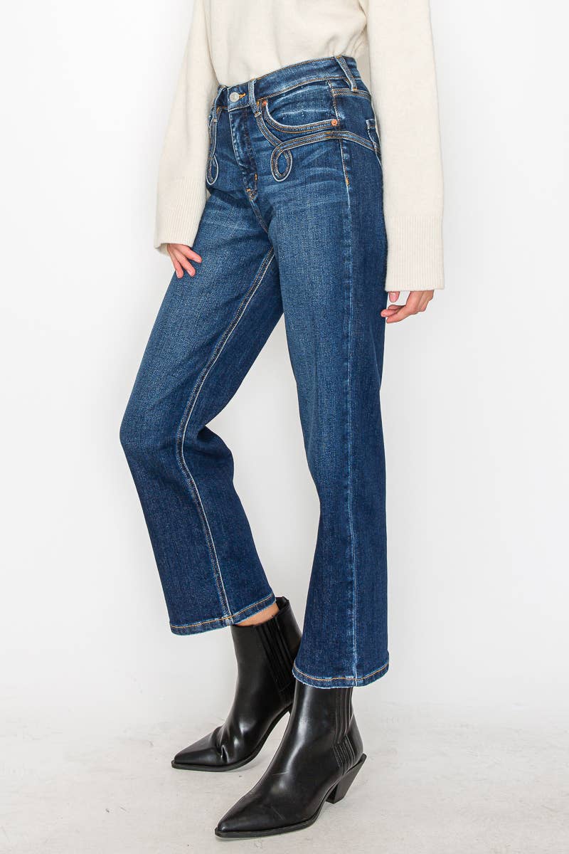 TUMMY CONTROL HIGH RISE STRAIGHT JEANS: 13 (30)