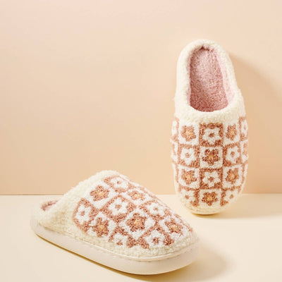 Flower Color Block Slippers