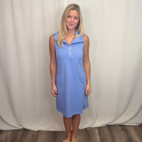 Clear Periwinkle Zip Swing Dress