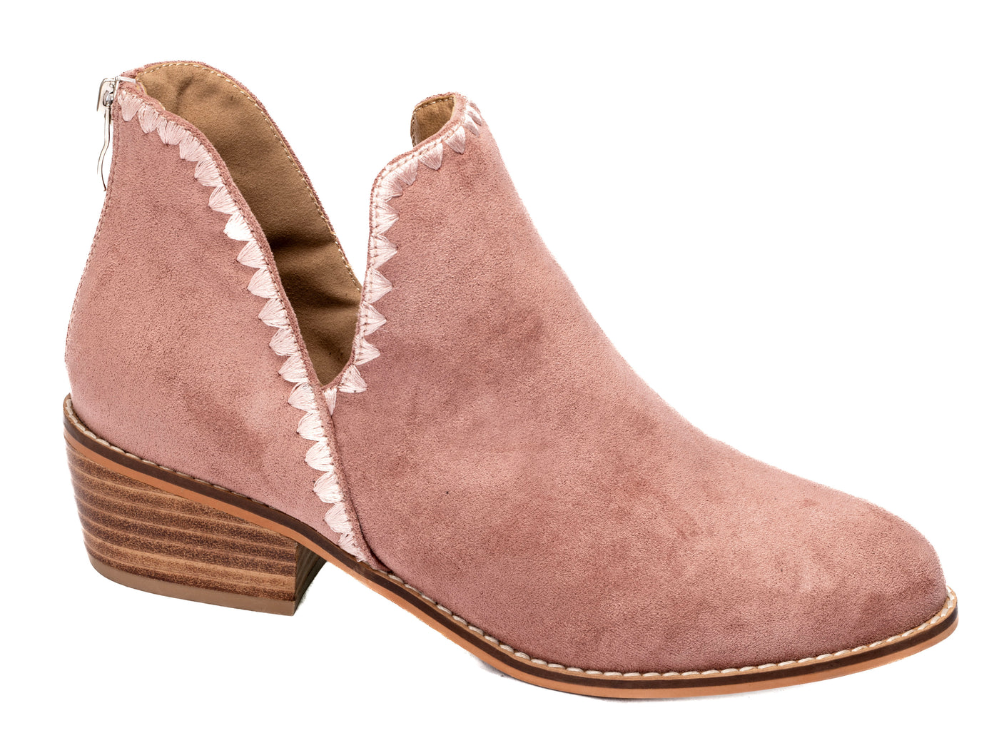 Blush Suede Bootie