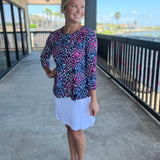 Animal Print Long Slv Lace Top