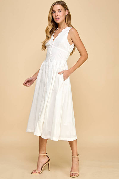 Scalloped Neckline Fit & Flare Dress