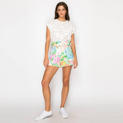 Garden Print Shopper Bag Shorts