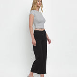 BLK HIGH RISE WIDE JEAN
