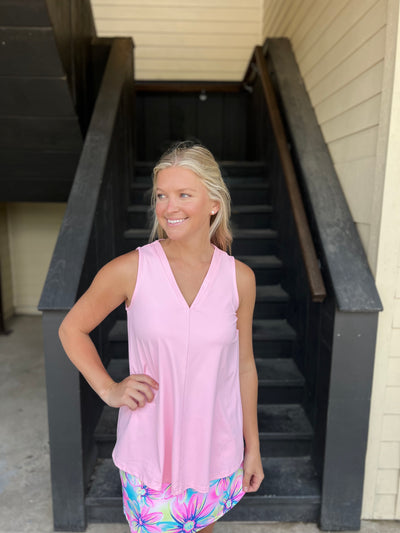 Seaglass Pink Sleeveless V Neck