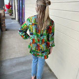 Green Zip Back Shirt