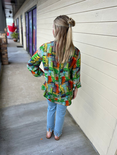 Green Zip Back Shirt