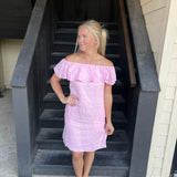 Sea Glass Pink Off-Shoulder Dress