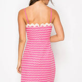 Pink Embroidery Mini Cami Dress
