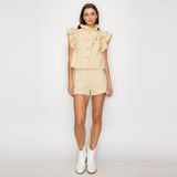 Little Wild Flower Print Twill Shorts