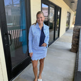 Blue & White Scallop Skort