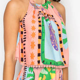 Tropical Cotton Top & Shorts Set