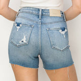 BLUE & RED STARS RHINESTONE HIGH RISE SHORTS: XL (29)