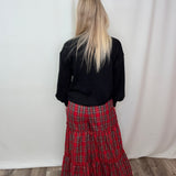 Maxi Tiered Wide Leg Palazzo Plaid Pants