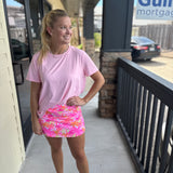 Palm Tree Pinks Fun Skort