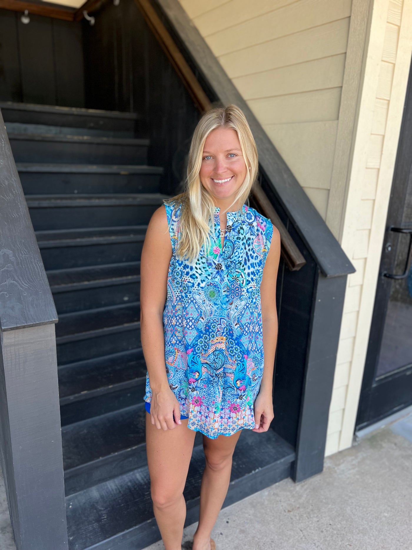 Blue Sleeveless Top