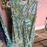 Green Printed Tank Dress