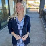 Navy Solid Cardigan