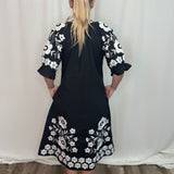 Vati Black Embroidered Dress