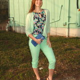 Clear Lime Scallop Capri