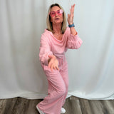 One Shoulder Baby Pink Jumpsuit