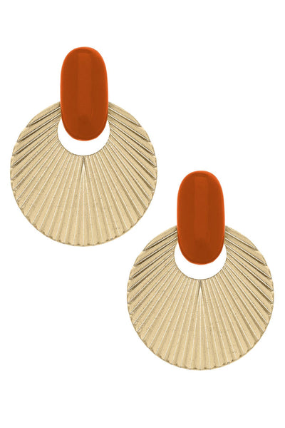 Lola Fluted Metal & Resin Statement Earrings