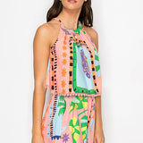 Tropical Cotton Top & Shorts Set