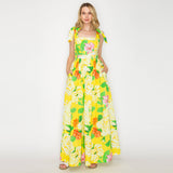 Sunny Yellow Flower Maxi Dress