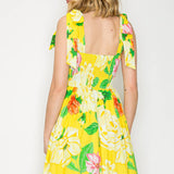 Sunny Yellow Flower Maxi Dress