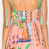 Tropical Print Cotton Maxi Dress