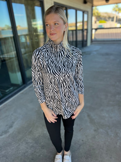 Zebra Buttoned Up Top