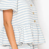 Sky blue Summer Peplum Jacket