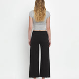 BLK HIGH RISE WIDE JEAN