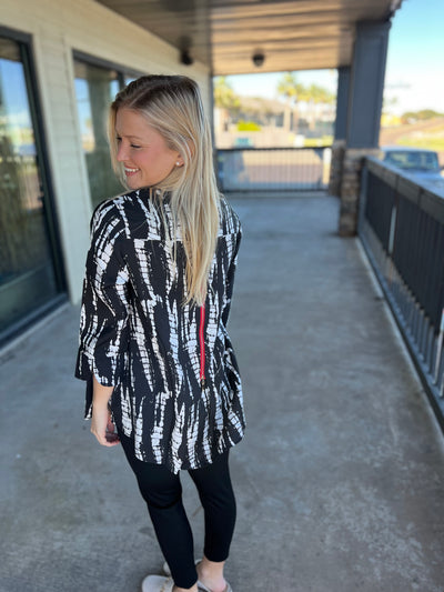 Black Zipper Back Shirt