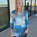 Multi Crinkle Scoop Neck Top