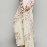 crochet detail denim pants