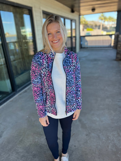 Multi Animal Print Zip Jacket