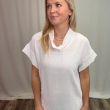 White Airflow Mockneck Top