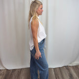 Tapered Mid Rise Wide Baggy Jean