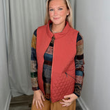 Rust Solid Zip Vest