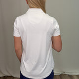 White Short Sleeve Collar Top