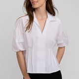 White Elbow Sleeve Shirt