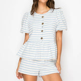 Sky blue Summer Peplum Jacket